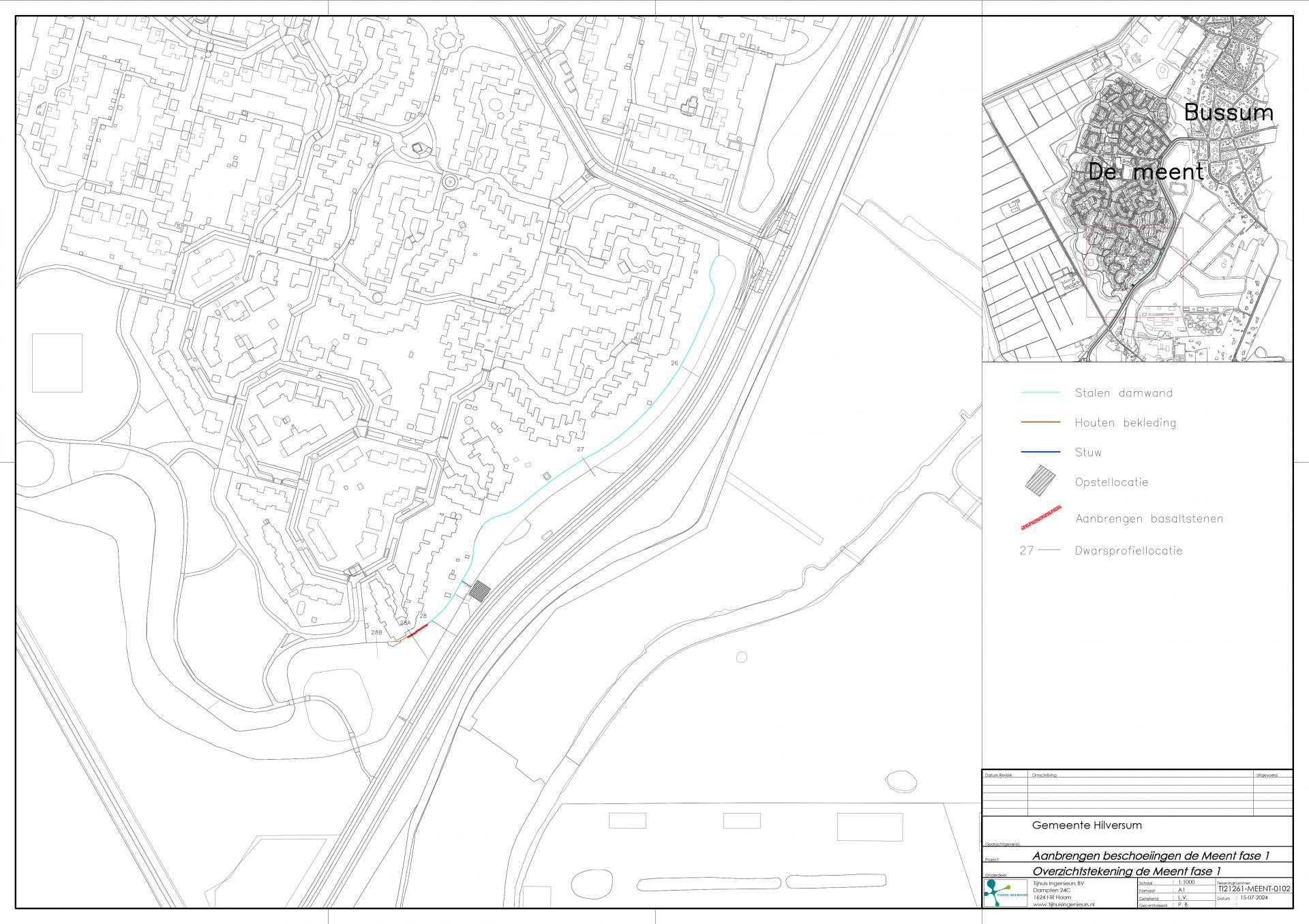 Tekening plattegrond overzicht De Meent in fase 1