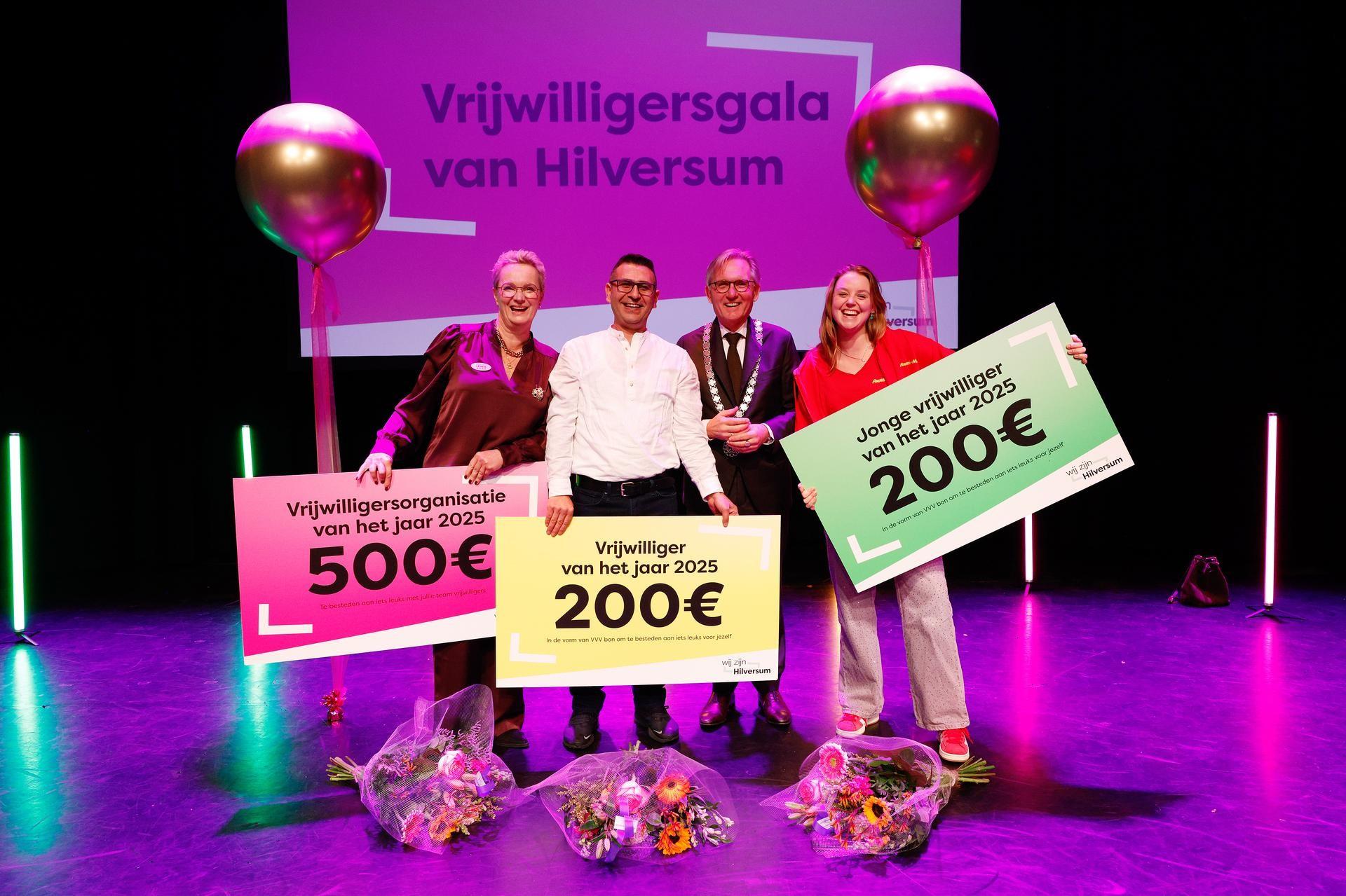 De 3 winnaars van Hilversumse vrijwilliger van het jaar verkiezingen 2025