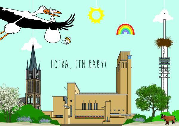 Geboortekaart Hoera een baby