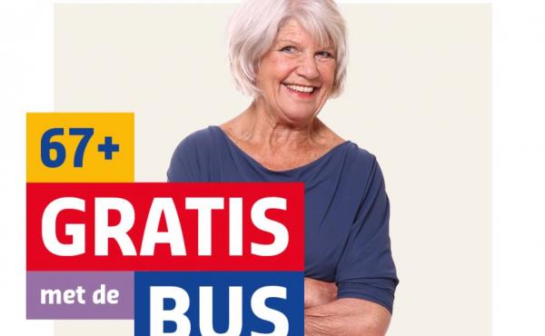 Foto met tekst 67 plus gratis met de bus