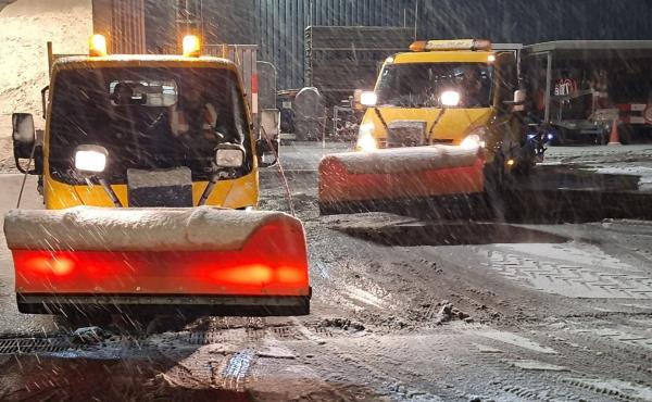 Sneeuwschuivers op pad