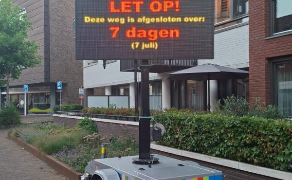 Tekstbord van de gemeente