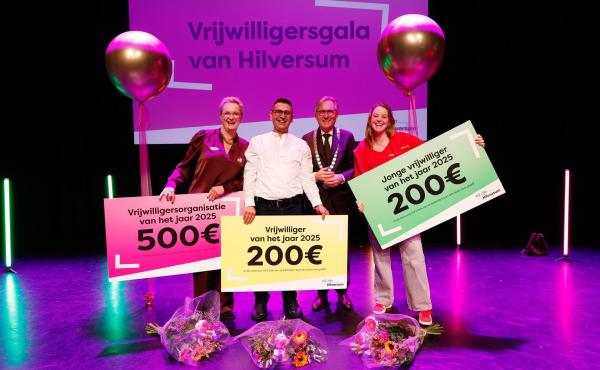 De 3 winnaars van Hilversumse vrijwilliger van het jaar verkiezingen 2025